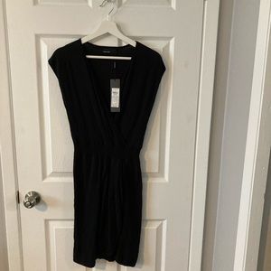 Black Faux Wrap Dress
